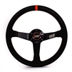 MPI 13.75" / 350mm Diameter 2-3/8" Dish Black Suede With Orange Stitching Steering Wheel