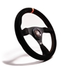 MPI 14" / 355mm Diameter 1-1/4" Dish Black Suede With Orange Stitching Steering Wheel