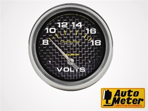 2 5/8" Voltmeter 8-18V Electrical Gauge Carbon Fiber