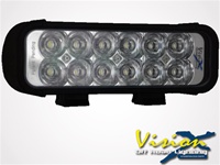 8" LED Light Bar Black Twelve 3-Watt LED's Euro Beam